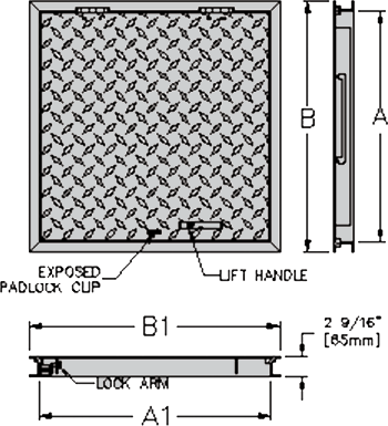 Product Drawing of Light Duty Hatch